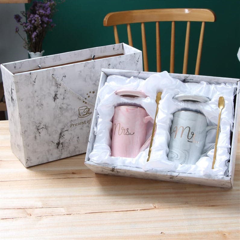 Couple Marble Mugs Gift Set