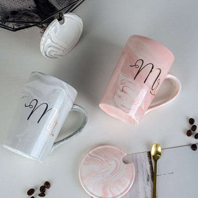 Couple Marble Mugs Gift Set (Unboxed Deal)