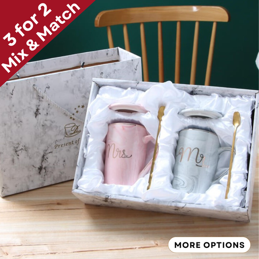 Couple Marble Mugs Gift Set