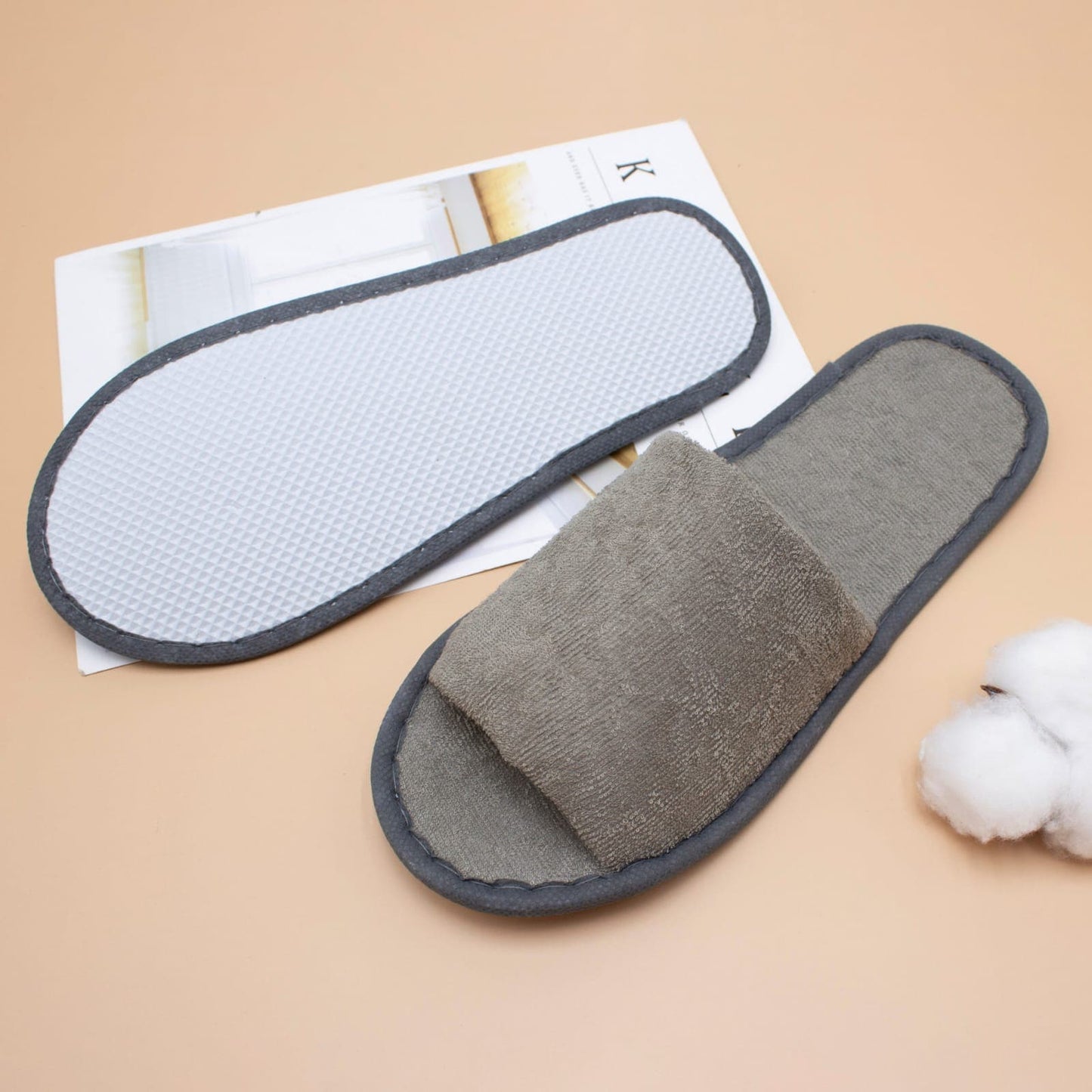 Disposable Open-toe Toweling Slippers
