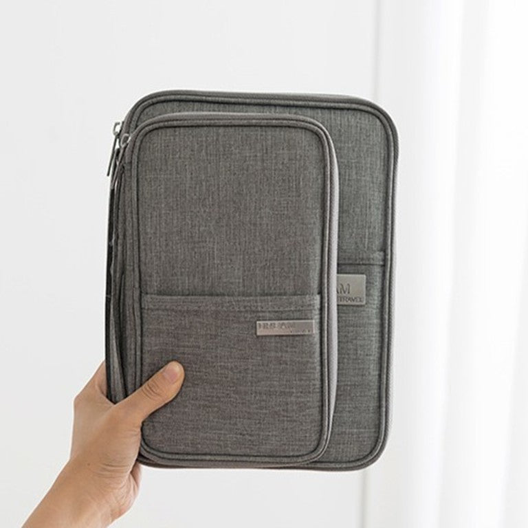 Grey Travel Passport Organiser Pouch