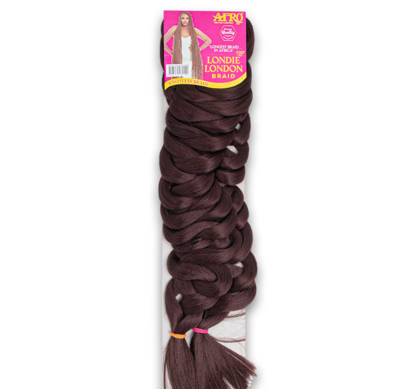 Londie London Premium Knotless Hair Braid 100" - Tangle Free Hot Water Set (2 Packs per Head)
