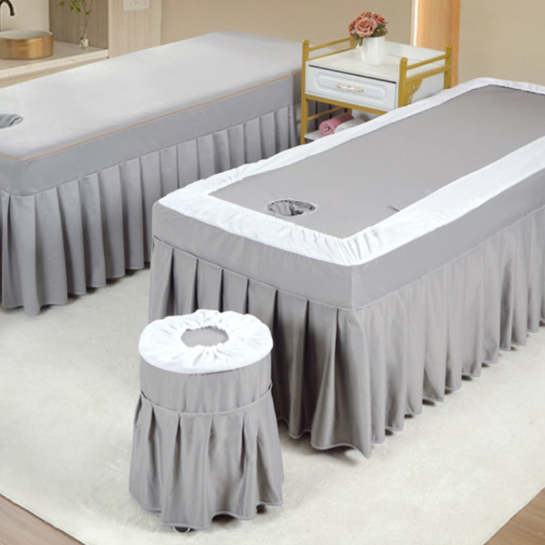 Luxury Spa Bed Dressing Set – 8-Piece Grey (80 x 190 cm)