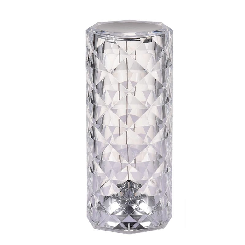 Mini Rechargeable LED Crystal Rose Cylindrical Table Lamp