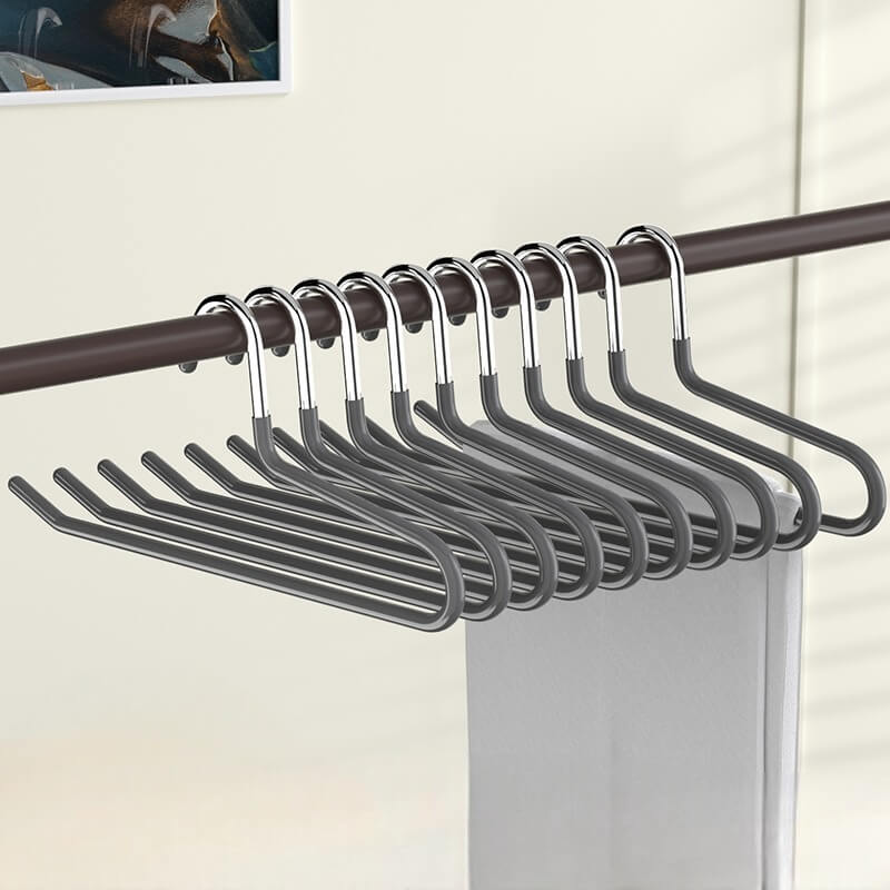 Non-slip Grey Metal Trouser Hangers (5pcs)