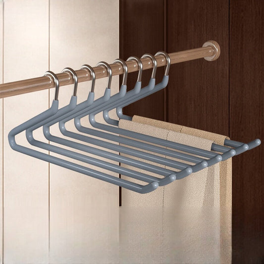 Non-slip Grey Metal Trouser Hangers (5pcs)