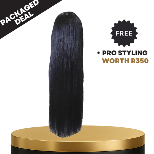 30” Straight Frontal Lace Wig – 100% Human Hair | 13x4 Frontal