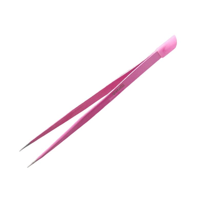 Pink Dual-head Nail Art Tweezer with Silicone Tip