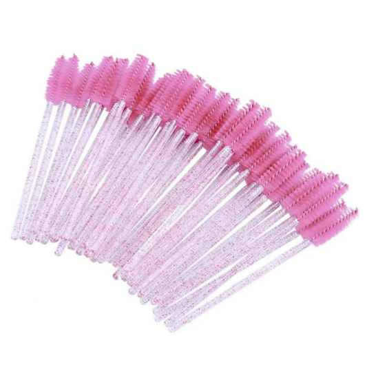 Pink Mascara Wand Spoolie Brushes (50 pcs)