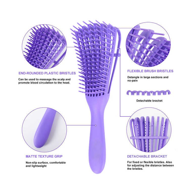 Detangle Wet Hair Brush - Purple