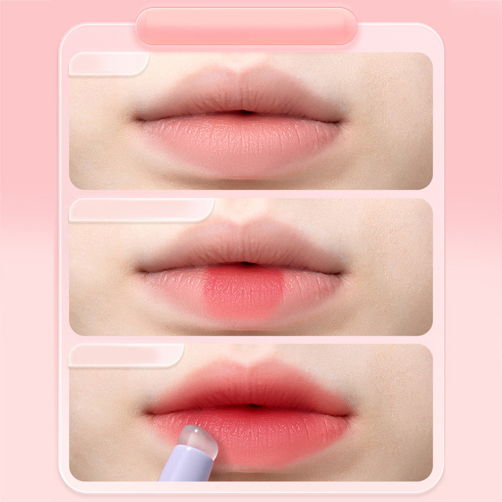 Silicone Pink Lip Ombre Brush with Cap