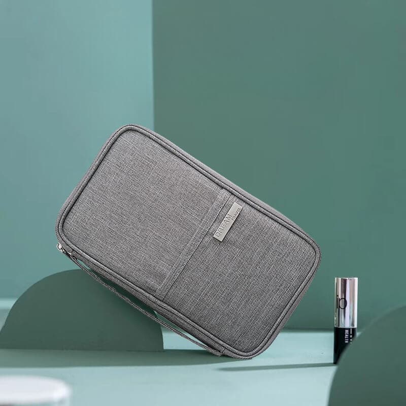 Grey Travel Passport Organiser Pouch