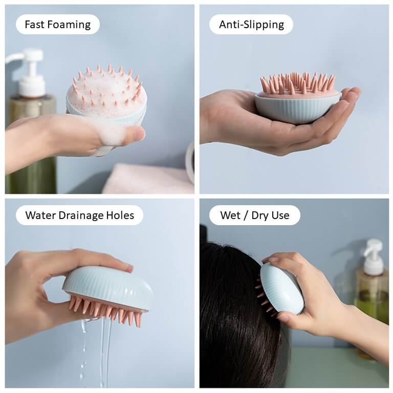 Wet Dry Silicone Hair Massage Brush