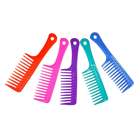 Plastic Wide Tooth Curly Hair Comb (Various Colours)