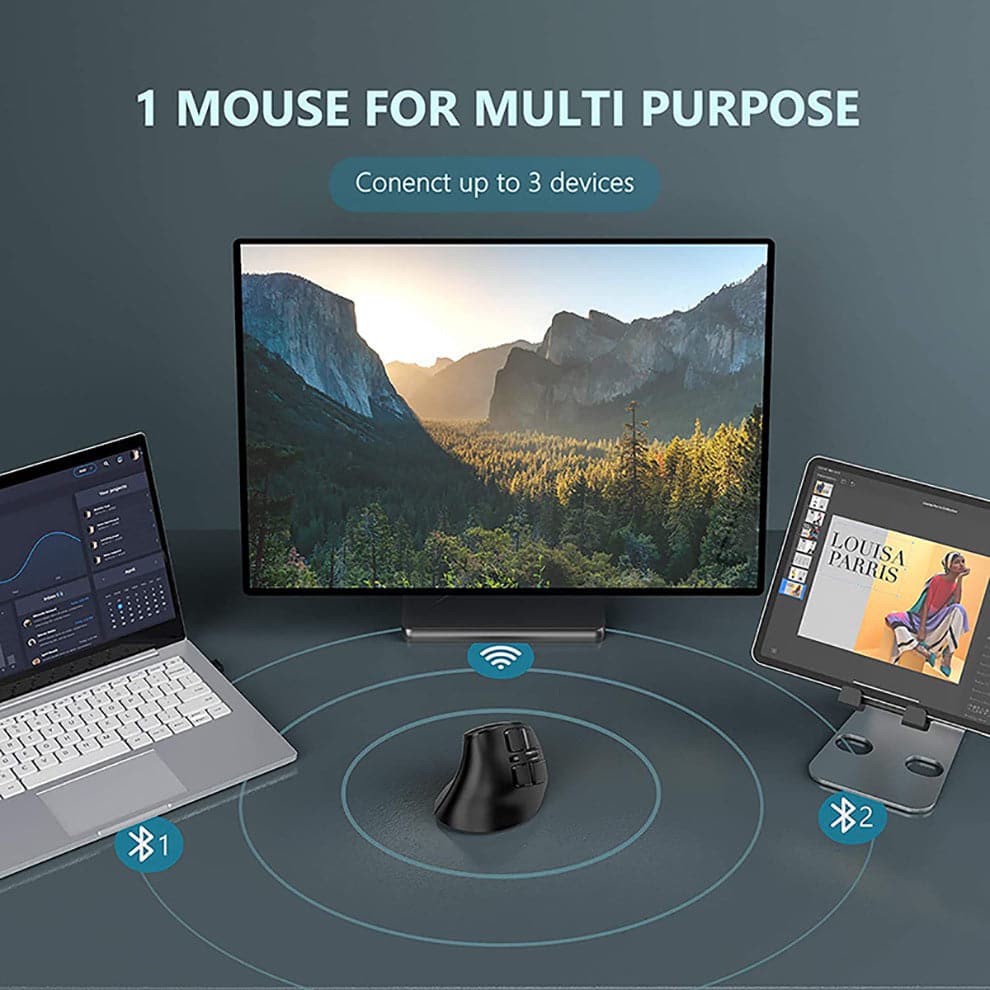 Wireless Multi-device Ergonomic Vertical Mouse