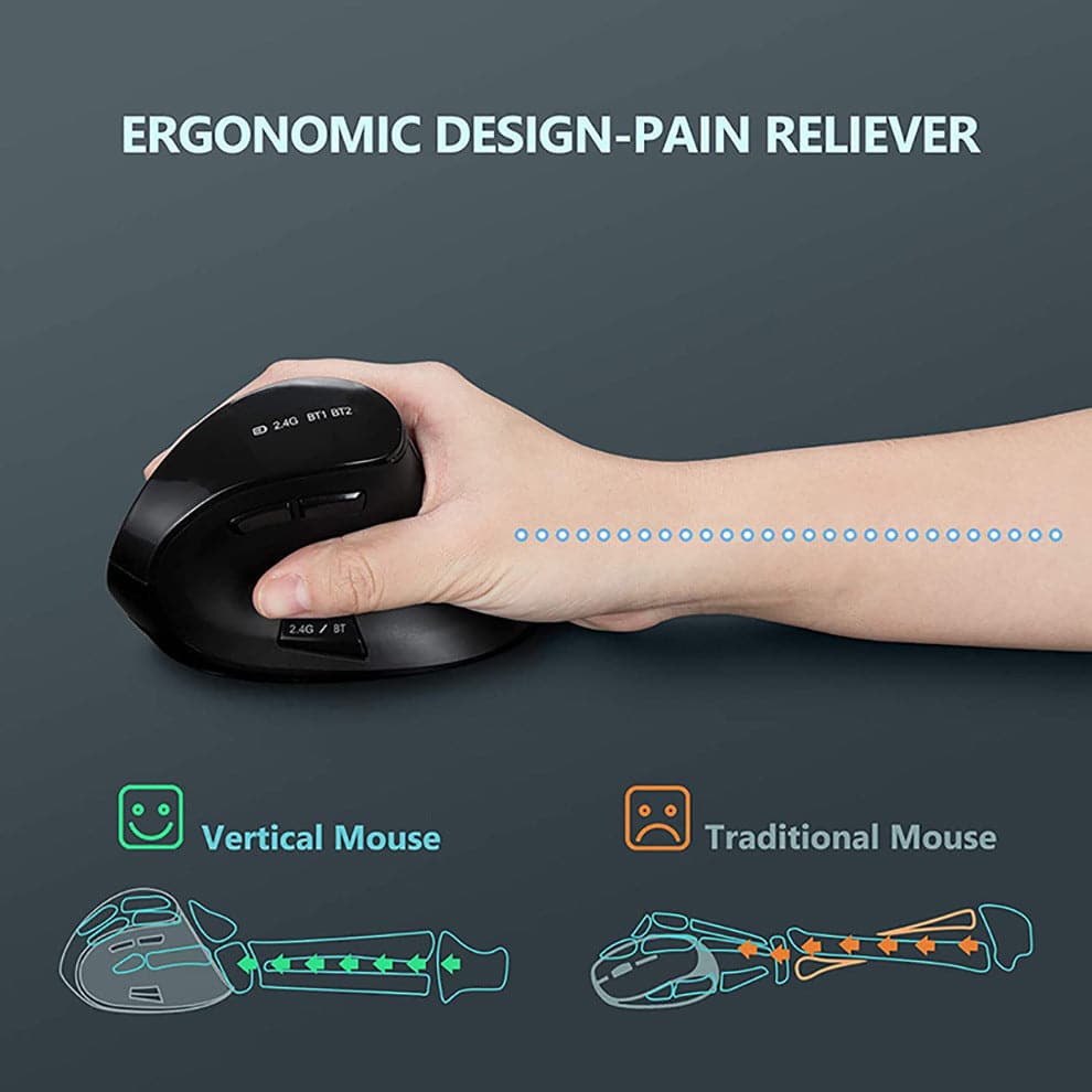 Wireless Multi-device Ergonomic Vertical Mouse