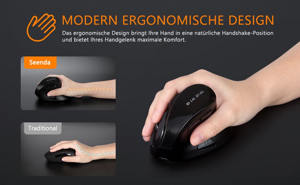 Wireless Multi-device Ergonomic Vertical Mouse