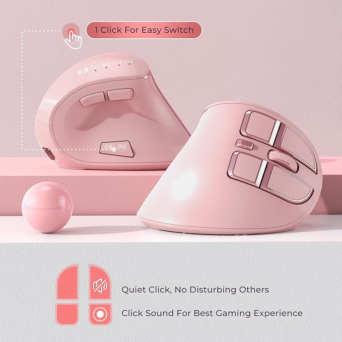 Wireless Multi-device Ergonomic Vertical Mouse