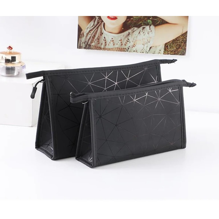 Black Diamond Pattern Makeup Pouch